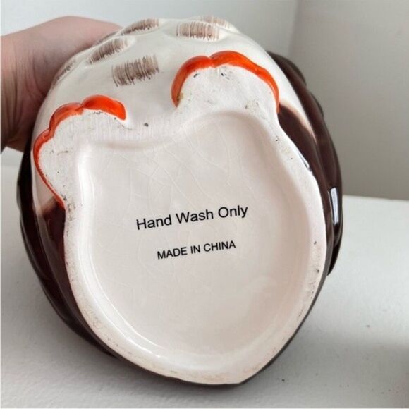 VTG 70's Style OWL Cookie Jar With OWL Plate Lot - Picture 11 of 12